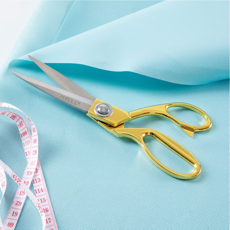 JYTUUL Professional Heavy Duty Tailor Scissors, Sharp Stainless Steel 8" Gold Dressmaker Shears Multipurpose Fabric Scissors Sewing Dressmaking Craft Scissors for Office and Home - Image 5